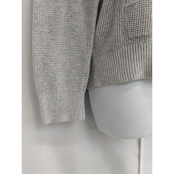 Eddie Bauer Top Medium Gray Thermal Hoodie Waffle Knit Pullover Long Sleeve - Picture 5 of 8